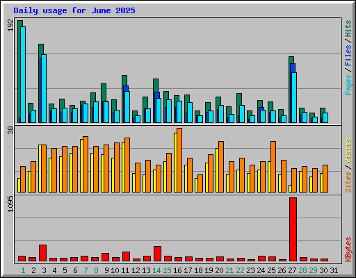 Daily usage for June 2025