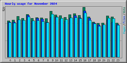 Hourly usage for November 2024