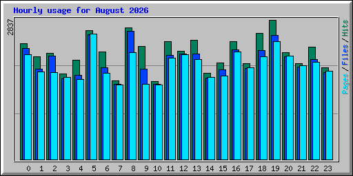 Hourly usage for August 2026